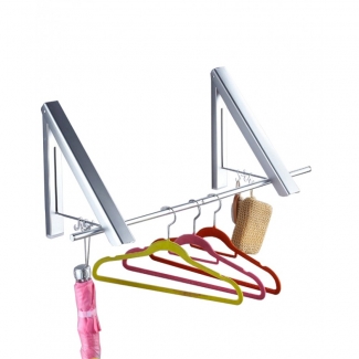 Hidden Type Multifunctional Double Cloth Hanger, Stainless Steel, Retractable, Wall-Mounted Organizer Price in Pakistan | LAPTAB