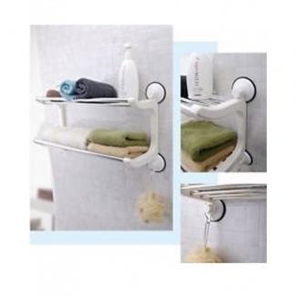 Suction Cup Double Layers Storage Rack for Bathroom and Kitchen Organization Price in Pakistan | LAPTAB