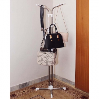 Hand Bags and Belts Rack with 8 Hooks, Stainless Steel Rod, Sturdy Metal Legs, No Tool Assembly Price in Pakistan | LAPTAB