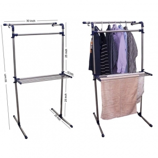Multi-Purpose Cloth Drying Rack, Foldable Stainless Steel and ABS, Space-Saving Price in Pakistan | LAPTAB