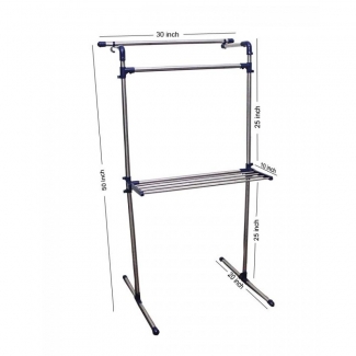 Multi-Purpose Cloth Drying Rack, Foldable Stainless Steel and ABS, Space-Saving Price in Pakistan | LAPTAB