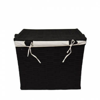 Pack of 3 Black Flip Interwoven Strapping Laundry Baskets with Cut Out Handles Price in Pakistan | LAPTAB