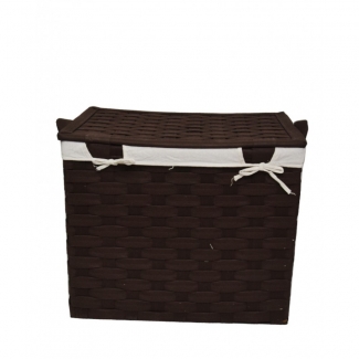 Pack of 3 Brown Flip Interwoven Strapping Laundry Baskets with Lined Compartments and Cut Out Handles Price in Pakistan | LAPTAB