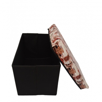 Foldable Storage Stool Seat Suede Cube Ottoman Bench-red Price in Pakistan | LAPTAB