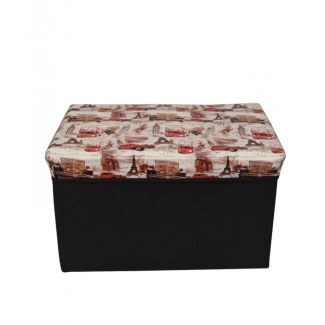 Foldable Storage Stool Seat Suede Cube Ottoman Bench-red Price in Pakistan | LAPTAB