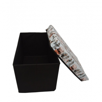 Foldable Orange Suede Storage Stool Cube Ottoman Bench with Seat Price in Pakistan | LAPTAB