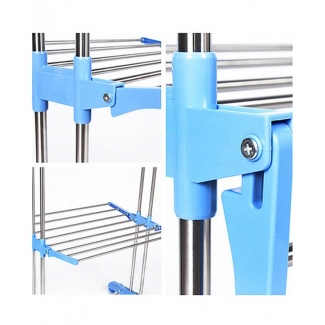 Three Layer Cloth Rack with Stainless Steel Rods and 360-Degree Chrome Hook for Small Spaces Price in Pakistan | LAPTAB