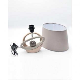 Side Table Ceramic Lamps - Circle - Light Grey
