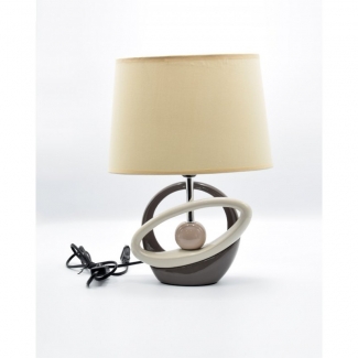 Side Table Ceramic Lamp Circle Off White with Dim LED Warm Glow and Minimalist Design Price in Pakistan | LAPTAB