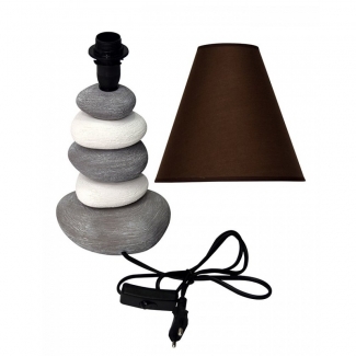 Side Table Ceramic Lamps Stones Brown with Smooth Finish and Heat Resistance Price in Pakistan | LAPTAB
