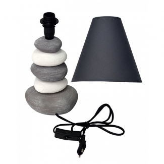 Side Table Ceramic Lamp Stones Grey - Modern Minimalist Lightweight Design Price in Pakistan | LAPTAB
