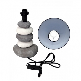 Side Table Ceramic Lamp Stones Grey - Modern Minimalist Lightweight Design Price in Pakistan | LAPTAB