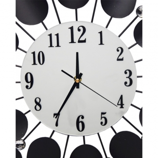Diamante Spiral Wall Clock Black and Silver with Stainless Steel Design Price in Pakistan | LAPTAB