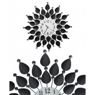 Diamante Spiral Wall Clock Black and Silver with Stainless Steel Design Price in Pakistan | LAPTAB