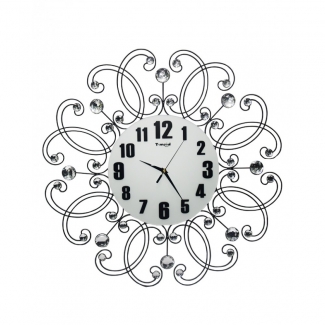 Diamante Spiral Wall Clock Flower Shape
