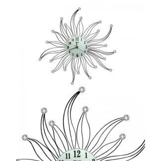 Diamante Spiral Wall Clock Silver and Black with 3D Design and Metallic Surface Price in Pakistan | LAPTAB