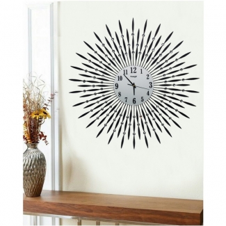 Diamante Spiral Wall Clock SUNSHINE Shape with 3D Design and Metallic Surface Price in Pakistan | LAPTAB