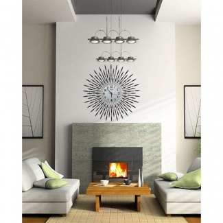Diamante Spiral Wall Clock SUNSHINE Shape with 3D Design and Metallic Surface Price in Pakistan | LAPTAB
