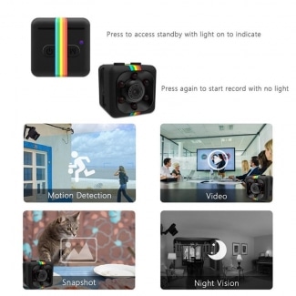SQ11 Mini HD 1080P Night Vision Hidden Spy Camera with 100-Minute Battery Price in Pakistan | LAPTAB