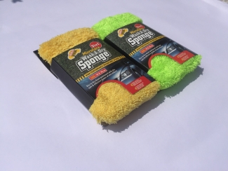Car Care Microfiber Wash & Dry Cleaning Sponge Pad with Silicone Brush for Multi-Use Price in Pakistan | LAPTAB