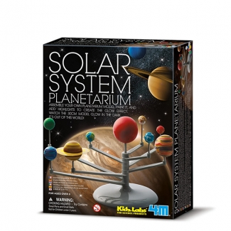 4M Solar System Planetarium Science Toy Kit with Glow Paint, Chart, and Quiz for Kids 8+