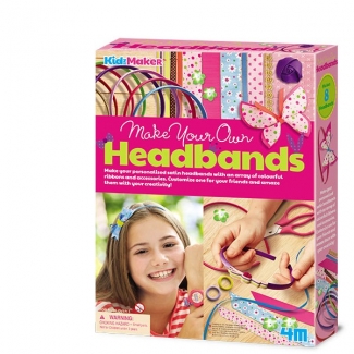 4M Make Your Own Headbands Craft Kit with Satin Bands, Rhinestones, Flowers, and Ribbons