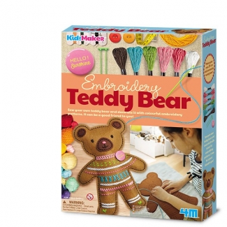 4M Embroidery Teddy Bear Kit ? Sew and Decorate with Colorful Patterns, All Included