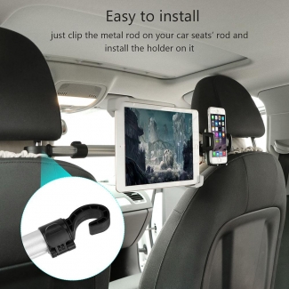Tablet & Smartphone Car Back Seat Twin Holder - Black, Adjustable Stand Price in Pakistan | LAPTAB