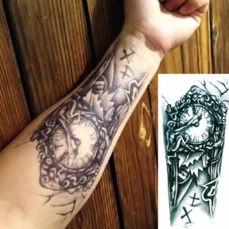 3D Chest Clock Temporary Tattoo, Fashion Charm, 19x12cm, 1 Pc Price in Pakistan | LAPTAB