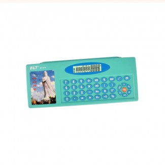 Stationery Box with 10-Digit Calculator and Rubber Keys, 3 x 8 Inches