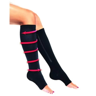Zipper Compression Socks S/M Knee-High Toeless with Easy-Pull Zipper for Swelling and Pain Relief Price in Pakistan | LAPTAB