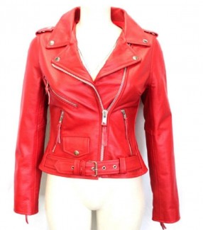 Women Slim Fit Pu Leather Jacket W10