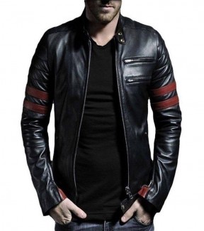 Men's Slim Fit Leather Jacket D1