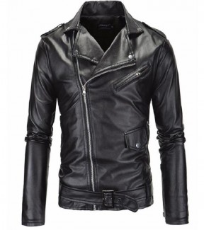 Men's Slim Fit Biker Style Leather jacket MB14