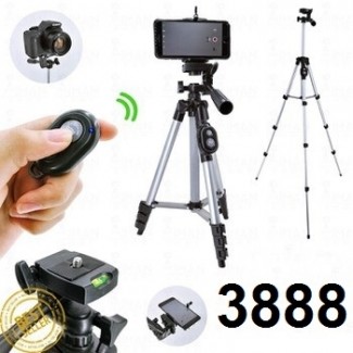 Mobile phone camera tripod with selfie remote for smartphone