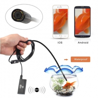 WIFI Endoscope 8mm Inspection Snake Camera with 30ft Waterproof Cable and LED Lights, Compatible with iOS, Android, Windows, Mac