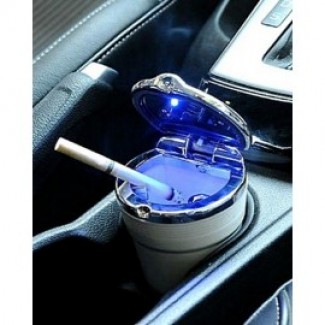 LED Chrome Car Ashtray with Blue LED Light and Flame Retardant Lining, Silver Price in Pakistan | LAPTAB