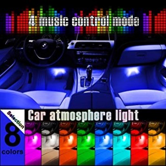 4-Piece 8 Color RGB LED Car Interior Lighting Kit with Wireless IR and Music Control Price in Pakistan | LAPTAB