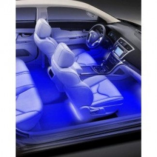 4-Piece 8 Color RGB LED Car Interior Lighting Kit with Wireless IR and Music Control