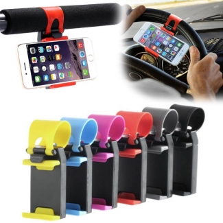 Car Steering Wheel Mobile Holder Universal Fit ABS Silicone Multicolor Price in Pakistan | LAPTAB