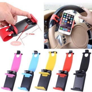 Car Steering Wheel Mobile Holder Universal Fit ABS Silicone Multicolor Price in Pakistan | LAPTAB