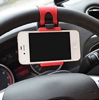 Car Steering Wheel Mobile Holder Universal Fit ABS Silicone Multicolor