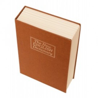 Hidden Book Safe with Digital Lock, Brown, Steel Plate Cover for Valuables