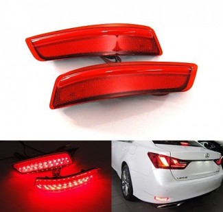 Back Bumper LED Reflector Light for 2018 Toyota Corolla with Clip-to-Clip Fitting