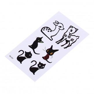 Body Art Glitter Tattoo Stickers Black Cat and Deer Pattern, Non-Toxic, 10.5x6cm Price in Pakistan | LAPTAB