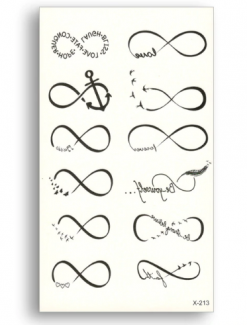 Black Line Tattoo Stickers curve Love anchor