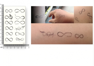 Black Line Tattoo Stickers Curve Love Anchor Temporary Tattoo 10.5x6 cm Price in Pakistan | LAPTAB