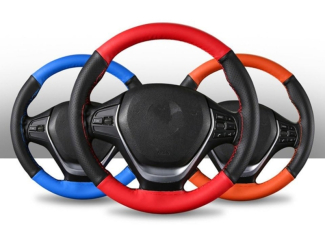 Car Steering Wheel Cover with Needles and Thread, Soft, Wear-Resistant, Comfortable Grip Price in Pakistan | LAPTAB