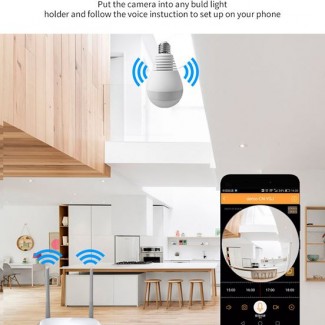 LED Bulb CCTV Camera with Motion Detection, 360? View, Two-Way Audio, Mobile Alerts Price in Pakistan | LAPTAB