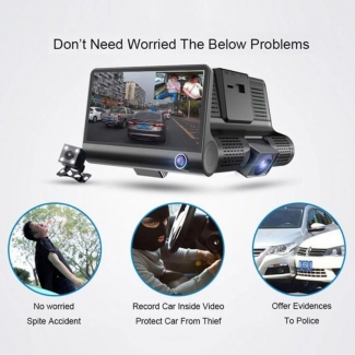 WDR Dashcam 3 Camera Lens Car DVR Full HD 1080P with Infrared Night Vision and Built-In Stereo Price in Pakistan | LAPTAB